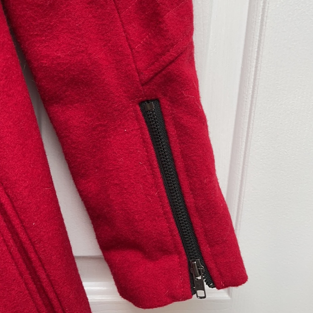 ASOS Red Wool Blend Coat, Size 2 - Picture 4 of 7